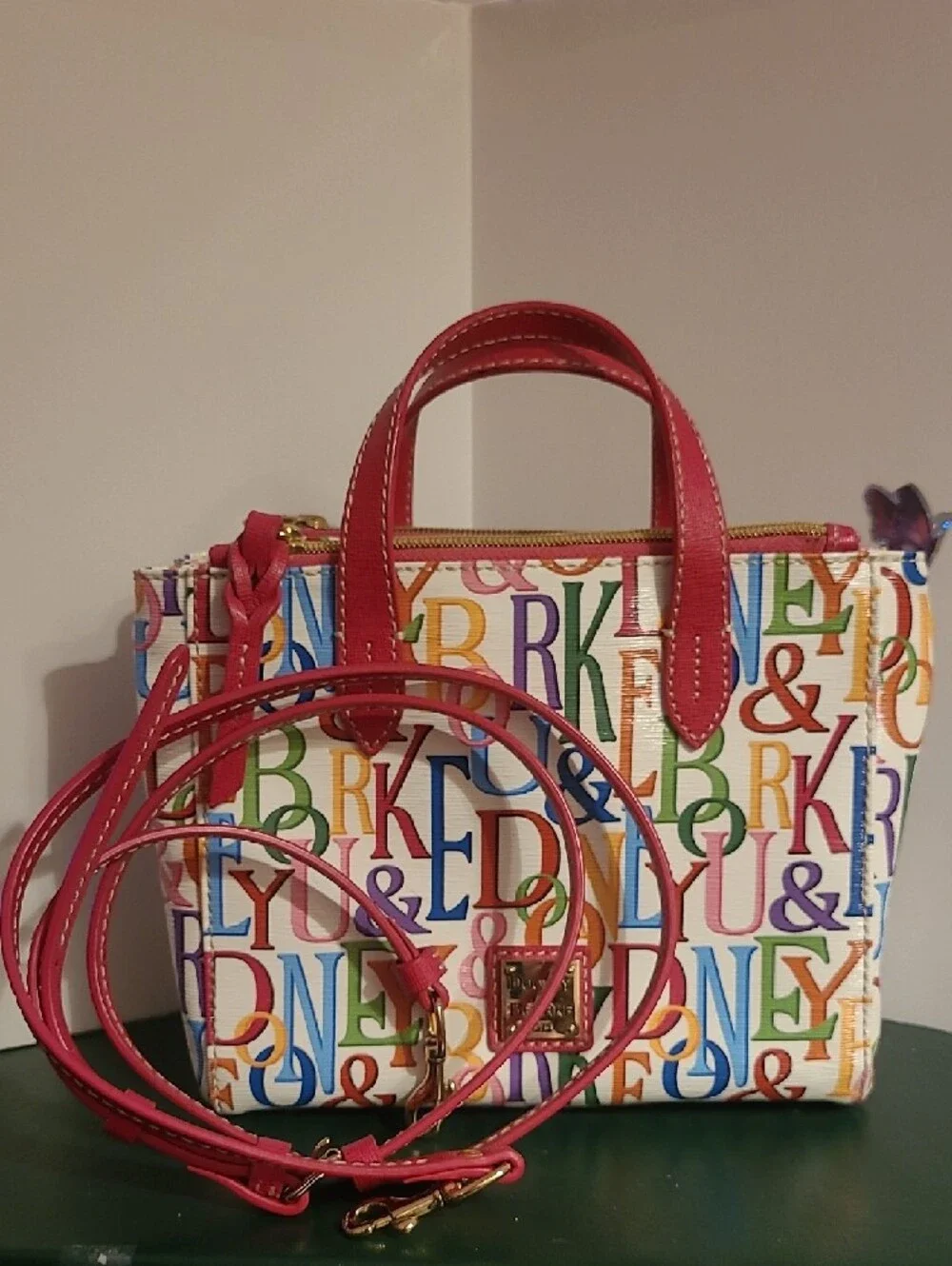 Vintage & Retired Dooney & Bourke Retro Grafica Ruby Mini Sachel. - Picture 9 of 10